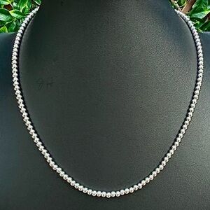 Necklace Beads silver Beaded 18” Long, Waterproof Women’s Necklace Stainle…